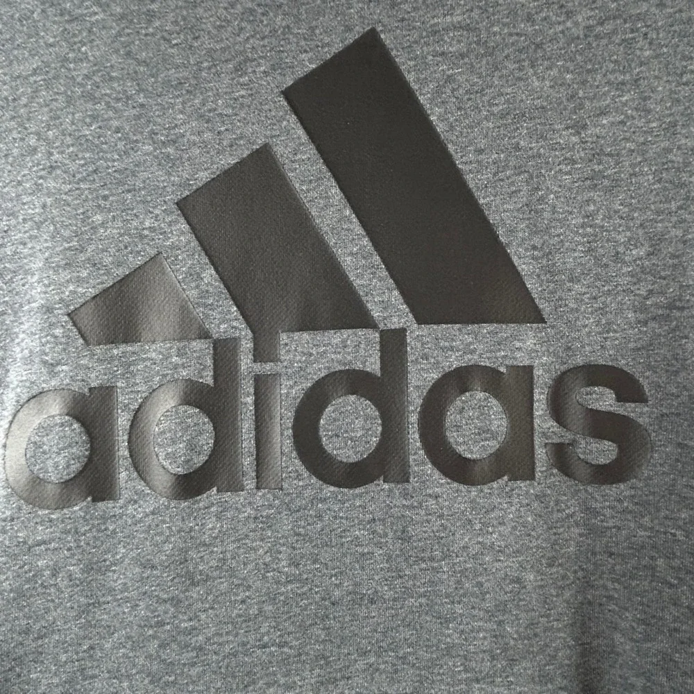 Adidas‎ Mens Medium Hoodie Pullover Sweatshirt Charcoal Gray Badge of Sport Logo